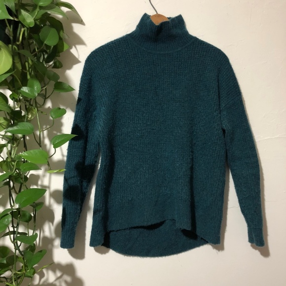 Madewell Sweaters - Madewell Teal Wafflestitch Turtleneck Sweater S